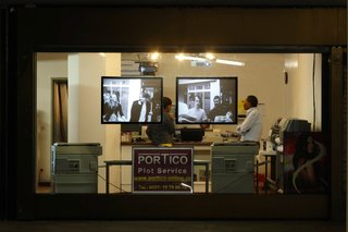 Stephen Willats: In and Out the Underworld, Display screens inside one of the shops in Ebertplatz