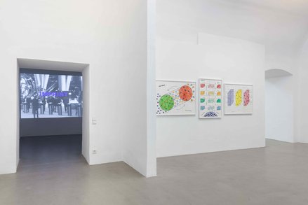 Stephen Willats: The Silent Influencer, Charim Gallery, Vienna, to 26 June, Film: Silent Influencer, 2026 & Time Tumbler, 2020, A Sequence of Time Boxes, 2021 & Time Box Elevator, 2019